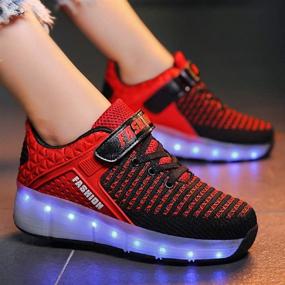 img 2 attached to 8099Dan White Boys' Ylllu Rechargeable Sneakers Charging Shoes