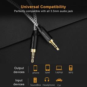img 1 attached to 🎧 CableCreation 6-Feet Aux Cord: HiFi Stereo Audio Cable, Nylon Braided - Compatible with Headphones, Smartphone, Mac Mini, Home/Car Stereo, Echo & More - 1.8M Length