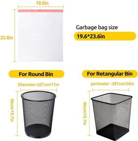 img 3 attached to 60 Count of Keweilian Drawstring Small Trash Bags - 4-6 Gallon Capacity for Bathroom, Kitchen, Bedroom, Office - White Unscented Garbage Bags with Extra Thickness