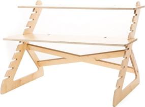 img 4 attached to 🖥️ Readydesk 2 - Transform Any Desk into a Dual Monitor Adjustable Standing Desk - USA-Made Sustainable Birch Wood - Birch Color