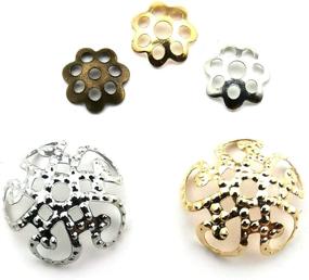 img 3 attached to 🌸 1100 Pcs Hollow Flower Bead End Caps for Jewelry Making: Perfect for Bracelets, Necklaces, and Earrings! (M265)