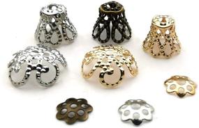 img 4 attached to 🌸 1100 Pcs Hollow Flower Bead End Caps for Jewelry Making: Perfect for Bracelets, Necklaces, and Earrings! (M265)