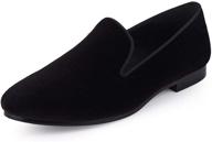 👞 exquisite handmade velvet loafers: premium solid men's shoes logo