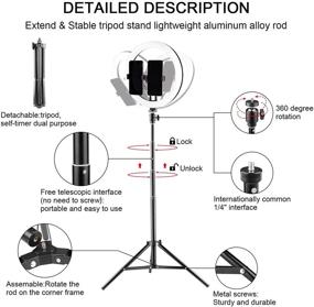 img 2 attached to Держатели с регулируемой яркостью Кольцевая подсветка Совместимость с фотографией