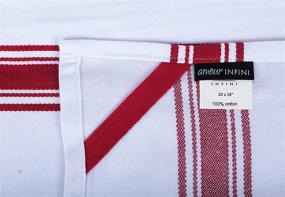 img 1 attached to 🔴 AMOUR INFINI Classic Stripe Kitchen Dish Towels - 4 Pack, 28 x 20 Inch, Over-sized, Multi-use Kitchen Towels - 100% Ring Spun Premium Cotton, Highly Absorbent Tea Towels in Red