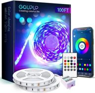 🎶 gupup 100ft bluetooth led strip lights with color changing, built-in mic, music sync, smart control via phone app + remote + mic - ideal for bedroom (50ft x 2) logo