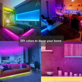 img 3 attached to 🎶 Gupup 100ft Bluetooth LED Strip Lights with Color Changing, Built-in Mic, Music Sync, Smart Control via Phone App + Remote + Mic - Ideal for Bedroom (50ft X 2)