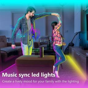 img 2 attached to 🎶 Gupup 100ft Bluetooth LED Strip Lights with Color Changing, Built-in Mic, Music Sync, Smart Control via Phone App + Remote + Mic - Ideal for Bedroom (50ft X 2)