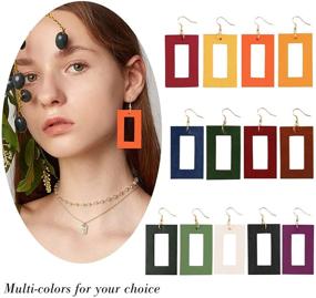 img 2 attached to 👂 Genuine Leather Dangle Earrings for Women: Lightweight Fashion for Girls