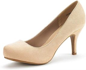 img 4 attached to DREAM PAIRS Tiffany Women's Low Stiletto Heel Dress Platform Pumps Shoes - Classic, Elegant & Versatile