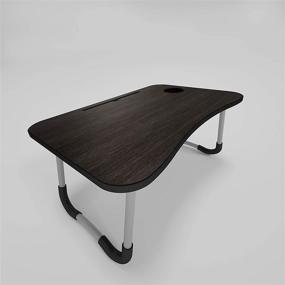 img 3 attached to 🖥️ Портативный стол для ноутбука на кровать и диван - Складная рабочая станция со столиком для планшета и подставкой для чашки - Черная подставка для ноутбука от Corson Tools.
