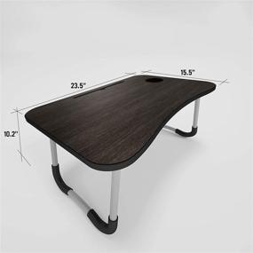 img 2 attached to 🖥️ Portable Laptop Table Desk for Bed and Sofa - Foldable Workstation with Tablet and Cup Holder - Black Laptop Stand by Corson Tools