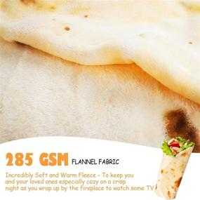 img 2 attached to 🌯 80-Inch Double-Sided Giant Burrito Blanket for Adults and Kids - Realistic Tortilla Food Blanket for Fun and Cozy Moments - Beige Color