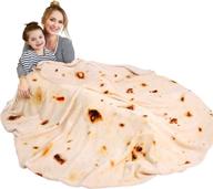 🌯 80-inch double-sided giant burrito blanket for adults and kids - realistic tortilla food blanket for fun and cozy moments - beige color logo