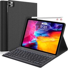 img 4 attached to SENGBIRCH iPad Pro 11 Inch Case with Keyboard and Bluetooth Keyboard Case for iPad Air 4/10.9 Inch - Detachable Keyboard and Protective Cover - Supports Apple Pencil Charging - Double Layer PU - Black