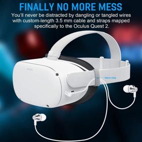 img 2 attached to 🎧 Наушники Oculus Quest 2 In-Ear - мини-наушники с коротким кабелем, графеновым приводом, глубоким басом, шумоизоляцией, 3 пары насадок - улучшенные аксессуары для VR-гарнитуры.