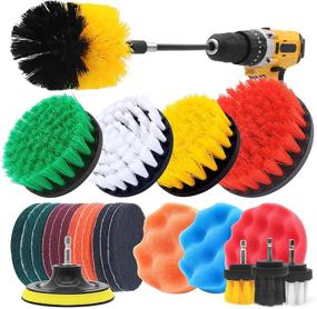 img 4 attached to 🧼 Tinfomyou 25Piece Cleaning Drill Brush Set with Scrub Attachments: The Ultimate Cleaning Solution for Tiles, Sinks, Bathtub, Carpet, Kitchen, and Car