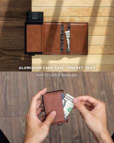 img 1 attached to 👔 Vintage Leather Blocking Wallet: Stylish Men's Business Accessories