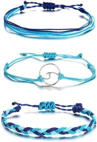 img 4 attached to 🌊 Surfer Wave Bracelets for Teen Girls - Adjustable, Handmade Friendship Jewelry Inspired by the Ocean