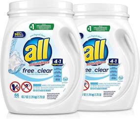 img 3 attached to All Mighty Pacs with Stainlifters - Free Clear Laundry Detergent, 66 Count (Pack of 2) - Ideal for Sensitive Skin