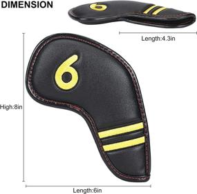 img 2 attached to Golf Iron Head Covers Set - Black PU Leather (4 5 6 7 8 9 Pw Aw Sw Lw X) with Colorful Number Embroidery - Waterproof & Compatible with All Brands