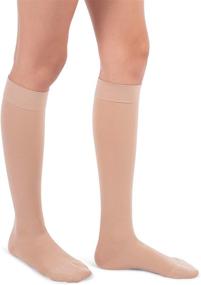 img 3 attached to 🧦 Jomi Compression Knee High Collection, 20-30mmHg Premiere Closed Toe, Petite Short 222 (Large, Beige) for Improved SEO