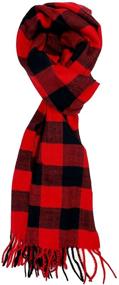 img 3 attached to Plum Feathers Cashmere Black Red Buffalo Men's Scarf Accessories: Stylish & Luxurious