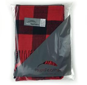 img 2 attached to Plum Feathers Cashmere Black Red Buffalo Men's Scarf Accessories: Stylish & Luxurious