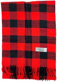 img 1 attached to Plum Feathers Cashmere Black Red Buffalo Men's Scarf Accessories: Stylish & Luxurious