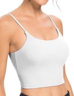 oyioyiyo women's padded sports bras: longline medium support for yoga, workout, running, fitness tank top logo