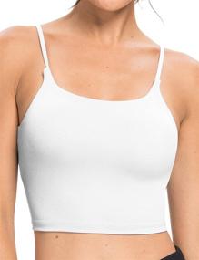 img 3 attached to oyioyiyo Women's Padded Sports Bras: Longline Medium Support for Yoga, Workout, Running, Fitness Tank Top