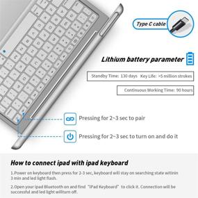 img 1 attached to Silver Bluetooth iPad Keyboard Case for New iPad 10.2 9th 2021/8th 2020/7th 🔋 2019, iPad Air 3 10.5 2019, iPad Pro 10.5 2017 with 135° Smart Hard Cover