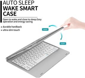 img 2 attached to Silver Bluetooth iPad Keyboard Case for New iPad 10.2 9th 2021/8th 2020/7th 🔋 2019, iPad Air 3 10.5 2019, iPad Pro 10.5 2017 with 135° Smart Hard Cover