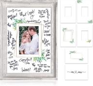 📸 cherished memories on display: beautiful signature frame guest book alternative - 17x12" wood frame with photo slots and signable backgrounds - perfect aesthetic home decor for weddings and special events логотип