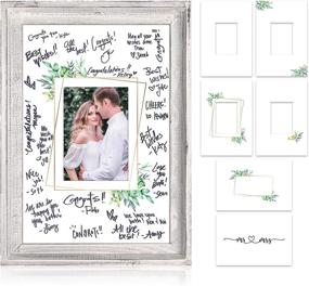 img 4 attached to 📸 Cherished Memories on Display: Beautiful Signature Frame Guest Book Alternative - 17x12" Wood Frame with Photo Slots and Signable Backgrounds - Perfect Aesthetic Home Decor for Weddings and Special Events