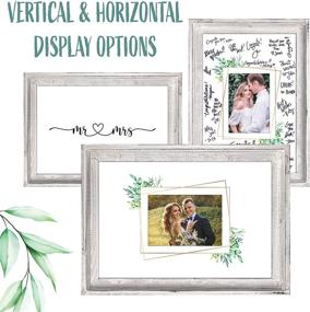 img 1 attached to 📸 Cherished Memories on Display: Beautiful Signature Frame Guest Book Alternative - 17x12" Wood Frame with Photo Slots and Signable Backgrounds - Perfect Aesthetic Home Decor for Weddings and Special Events