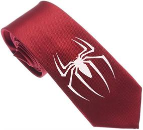 img 2 attached to Uyoung Spiderman Black Pattern Skinny Men's Accessories for Ties, Cummerbunds & Pocket Squares
