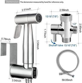 img 2 attached to Enhance Hygiene: Handheld Bidet Sprayer for Toilet with Adjustable Water Pressure Control and 🚿 Leak-Proof Design - Ideal for Feminine Wash, Baby Diaper Cleaning, Pet Showering, and More (Brushed Nickel)