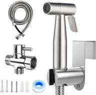 enhance hygiene: handheld bidet sprayer for toilet with adjustable water pressure control and 🚿 leak-proof design - ideal for feminine wash, baby diaper cleaning, pet showering, and more (brushed nickel) logo