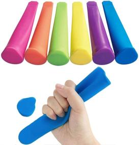 img 2 attached to 🍦 Ouddy Popsicle Molds, 8-Pack Silicone Popsicle Mold Set in Vibrant Colors with Lids for Baby, DIY Popsicles, Yogurt Sticks, and Jelly