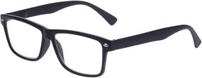 img 3 attached to 👓 Affordable 5 Pairs of Reading Glasses with Spring Hinge - Unisex Readers for Reading (Matte Black, 1.50)