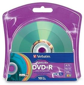 img 2 attached to Verbatim 16x DVD+R LightScribe медиа различных цветов — 10 штук, 4,7 ГБ/120 мин (96941)