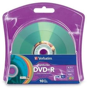 img 1 attached to Verbatim 16x DVD+R LightScribe медиа различных цветов — 10 штук, 4,7 ГБ/120 мин (96941)