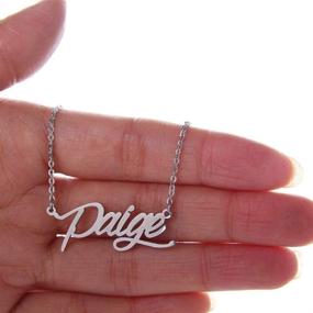 img 3 attached to 📿 Personalized Stainless Steel Nameplate Necklace Pendant by AIJIAO - Customized with My Name