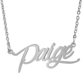 img 4 attached to 📿 Personalized Stainless Steel Nameplate Necklace Pendant by AIJIAO - Customized with My Name