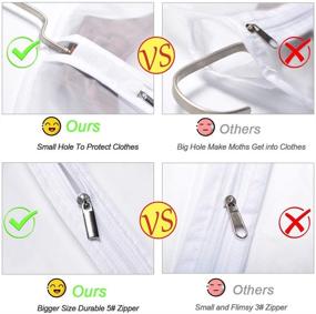 img 1 attached to 👔 Pack of 6 Hanging Garment Bags - Lightweight Clear White Suit Protector Covers (24''X48'') with Durable Full Zipper - Ideal for Suit Clothes Storage in Closet (White, 24''X48'')