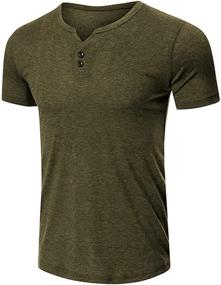 img 1 attached to Esobo Casual Henley Fashion T Shirt Men's Clothing