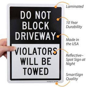 img 3 attached to 🚦 Maximize Visibility and Prevent Driveway Blockage with SmartSign's Reflective Design