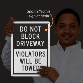 img 1 attached to 🚦 Maximize Visibility and Prevent Driveway Blockage with SmartSign's Reflective Design