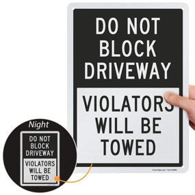 img 4 attached to 🚦 Maximize Visibility and Prevent Driveway Blockage with SmartSign's Reflective Design